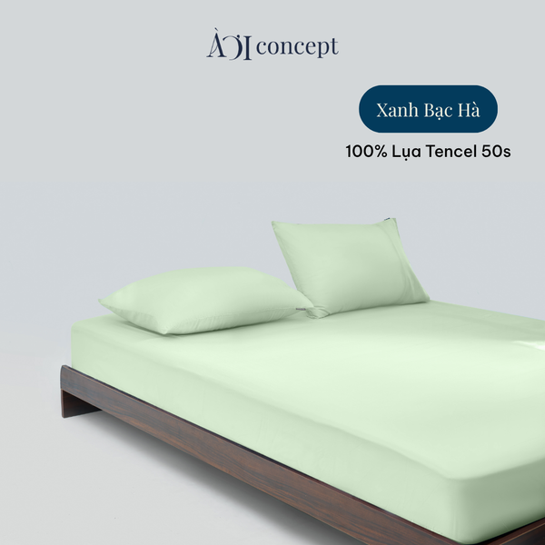 Bộ ga giường & 2 vỏ gối Tencel 50s [ Xanh Bạc Hà] À Ơi Concept CBTC00010 