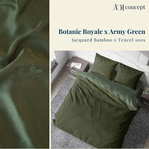  Bộ chăn ga gối | Tencel dệt kim | 5 món | 160x200cm, 180x200cm, 200x220cm | Botanic Royale x Tencel 100s | Mềm mại, Kháng khuẩn, Thấm hút | CGDK0001 | À Ơi Concept 