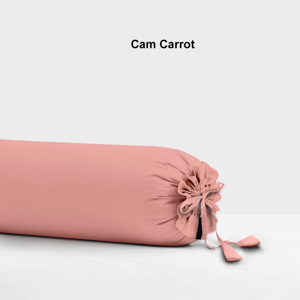 Vỏ gối ôm | Cotton Satin | 37 x 100 cm | Cam Carrot