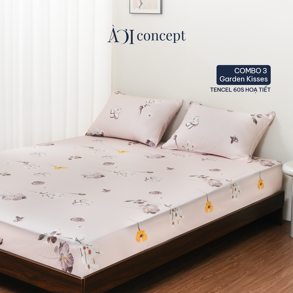 Bộ ga giường & 2 vỏ gối Tencel 50s [ Kiss Garden ]