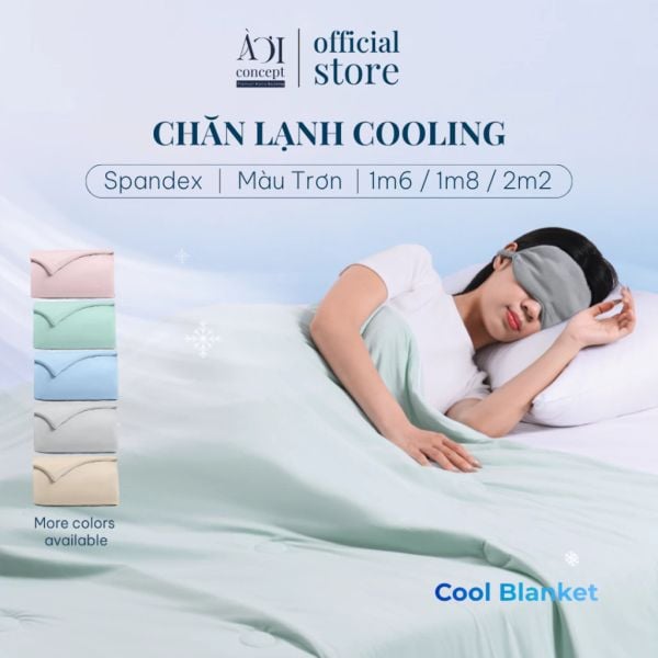 Chăn Mền Lạnh Cool Blanket Lõi Bông Microfiber Mát Lạnh Màu Trơn, Họa Tiết 