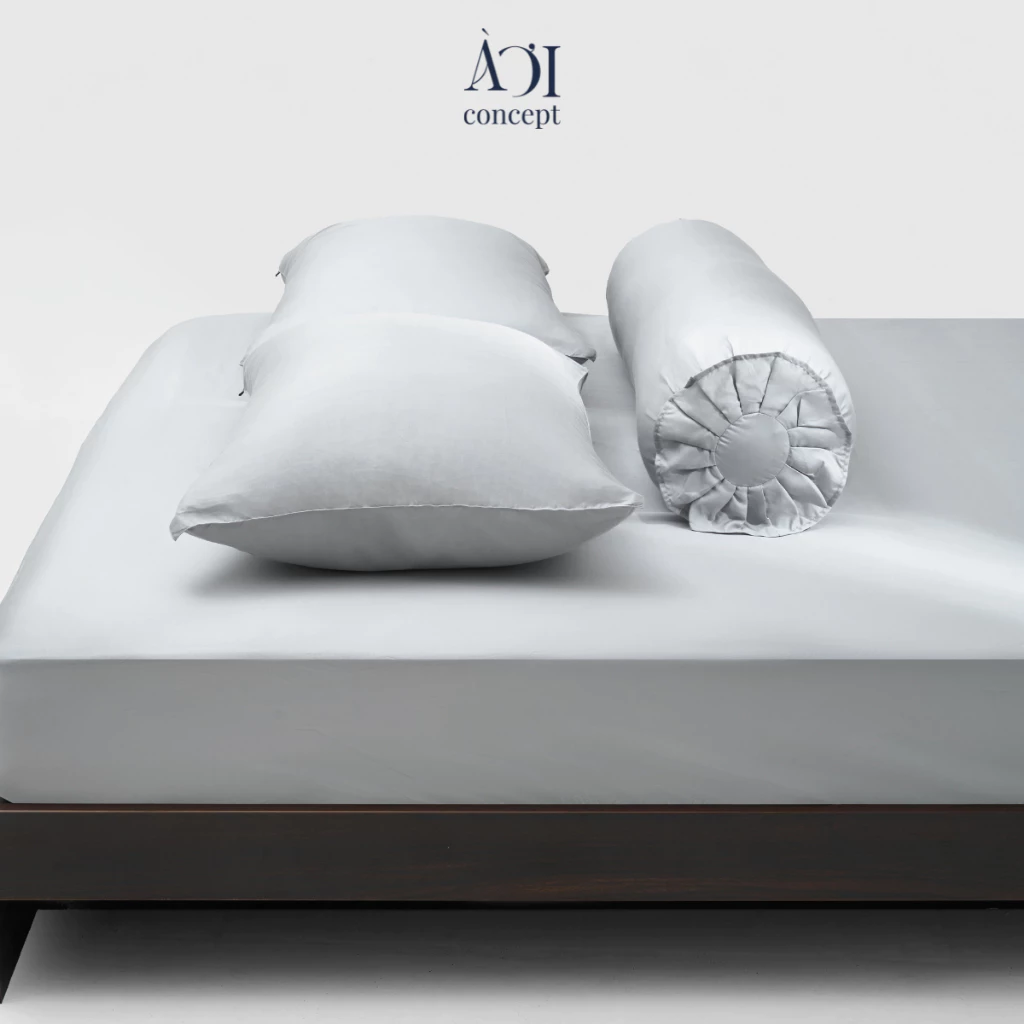 Bộ chăn ga gối 4 món Tencel 50s [ Nâu Bạc Sỉu] À Ơi Concept BCGG0007