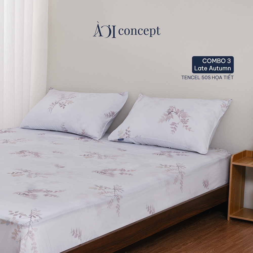 Bộ ga giường & 2 vỏ gối Tencel 50s [  Late Autumn ]
