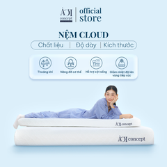  Nệm Cloud | 5 Kích thước| Dày 10 - 20cm | Thoáng khí, hỗ trợ cột sống 