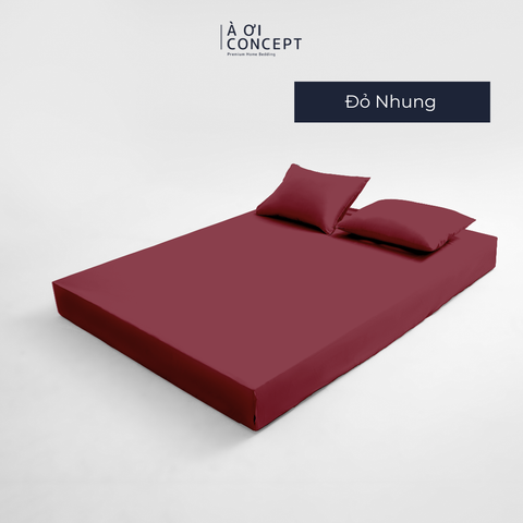  Bộ ga giường & 2 vỏ gối Tencel 60s [ Đỏ Nhung] À ƠI CONCEPT CBTC0004 