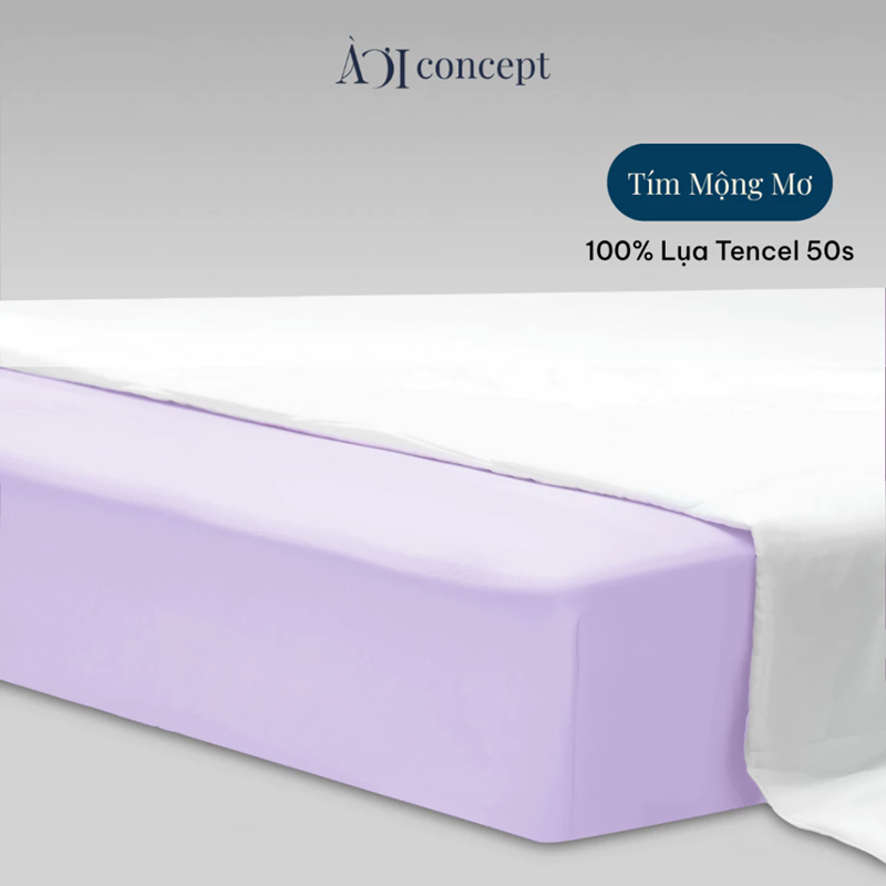 Drap giường Trơn Tencel 50s, Màu [ Tím mộng mơ] À ƠI CONCEPT DGTC00002