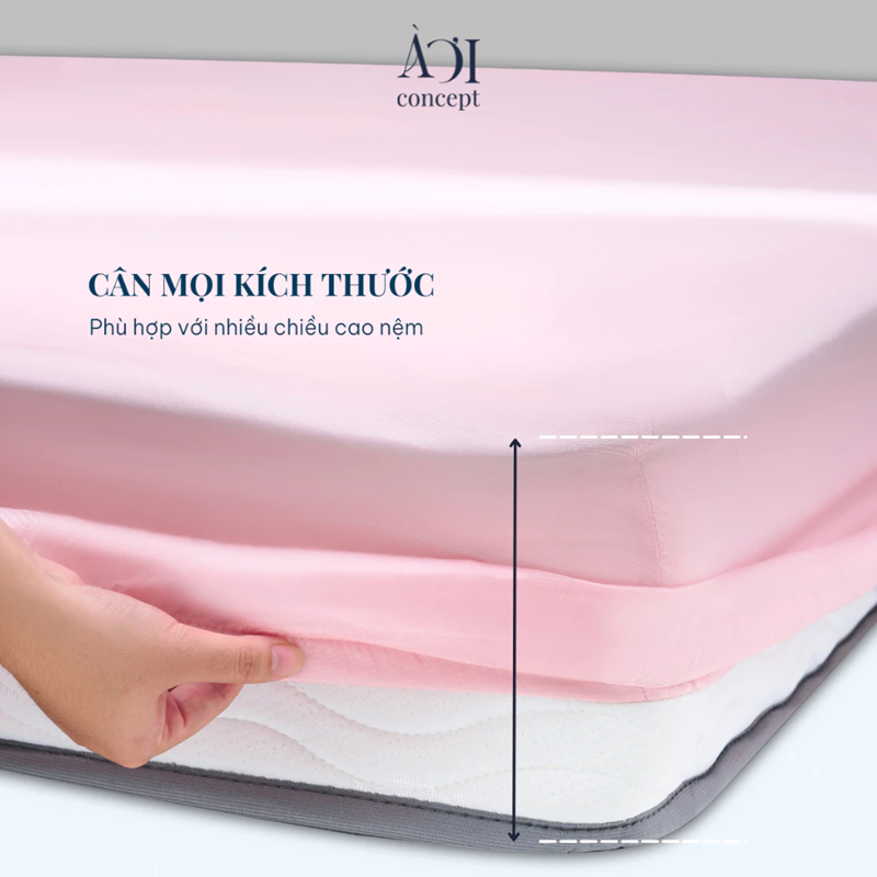 Drap giường Trơn Tencel 50s, Màu [ Xanh em bé] À ƠI CONCEPT DGTC00005