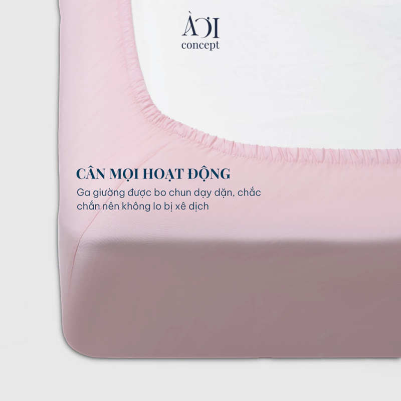 Drap giường Trơn Tencel 50s, Màu [ Hồng dâu] À ƠI CONCEPT DGTC00007