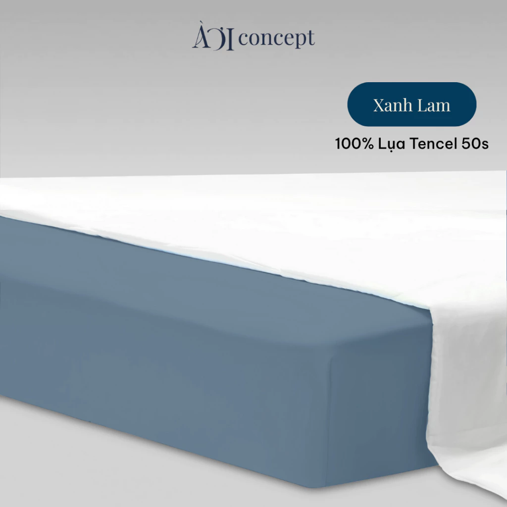 Drap giường Trơn Tencel 50s, Màu [ Xanh lam] À ƠI CONCEPT DGTC000010
