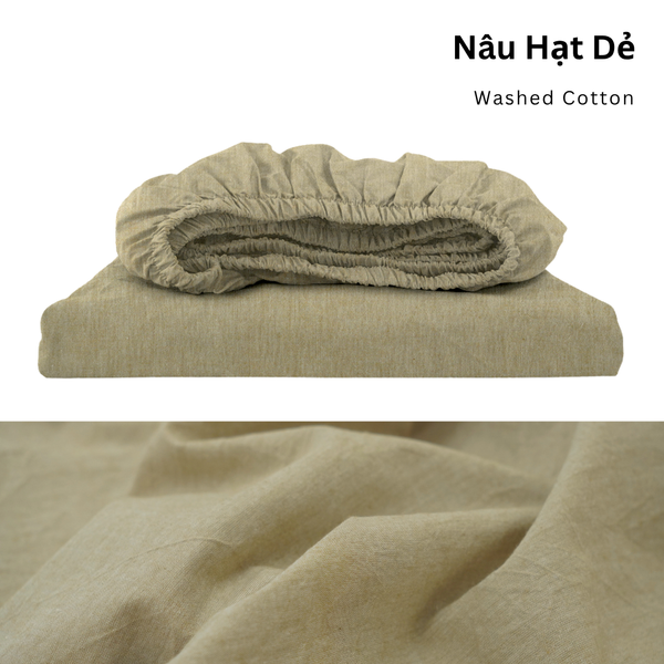 Drap giường Washed Cotton [ Nâu Hạt Dẻ ] 