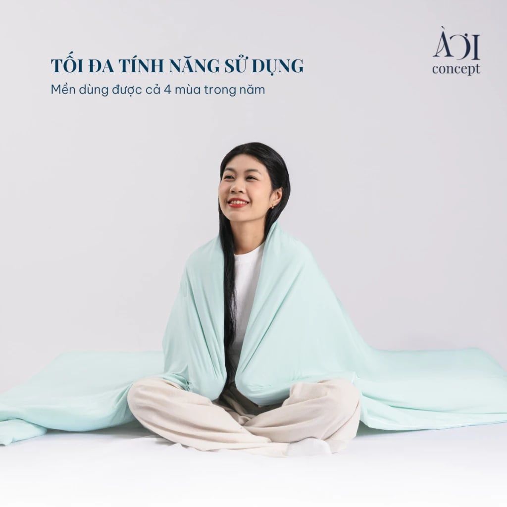 Chăn Lạnh Cool Blanket – Size 2m2 x 2m, Lõi Bông Microfiber Mát Lạnh, Đa Màu Sắc AOICONCEPT CL0001