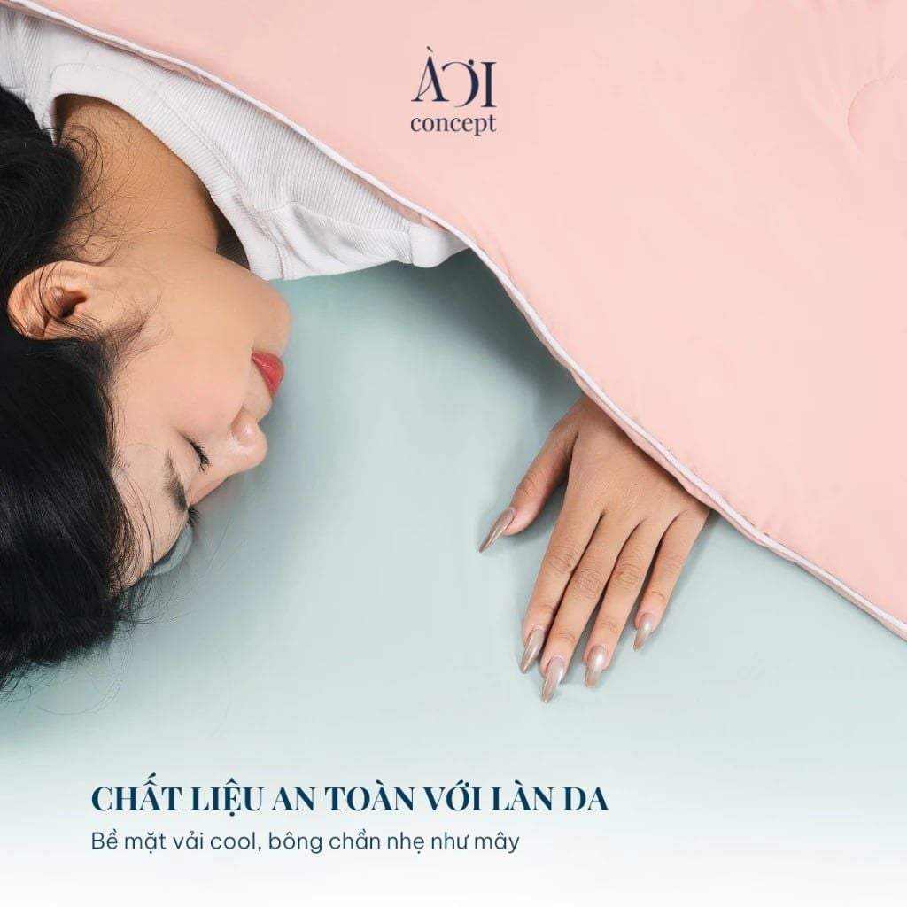 Chăn Lạnh Cool Blanket – Size 2m2 x 2m, Lõi Bông Microfiber Mát Lạnh, Đa Màu Sắc AOICONCEPT CL0001