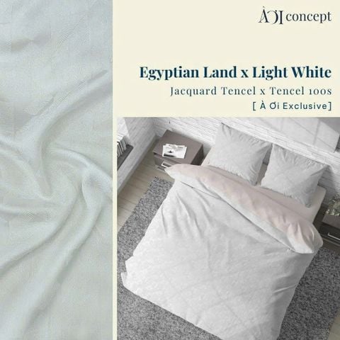  Bộ chăn ga gối | Tencel dệt kim | 5 món | Egyptian Land x Light White | À Ơi Concept 