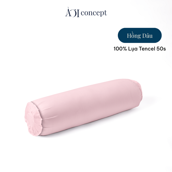  Vỏ gối ôm | Lụa Tencel 50s | 37 x 100 cm | Hồng Dâu 