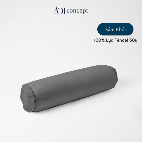  Vỏ gối ôm | Lụa Tencel 50s | 37 x 100 cm | Mềm mại, Thoáng khí | Xám Khói | VGTC000026 | À Ơi Concept 