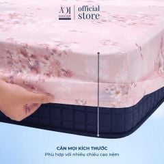 Bộ ga giường và 2 vỏ gối nằm Tencel 50s họa tiết từ 1m2 đến 2m2 cao cấp