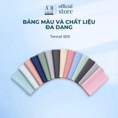 Ga Nệm Gấp 3 lụa Tencel 60s Màu Trơn Bo Chun Cao Cấp Không Xù Lông Trơn Mượt Thoáng Mát