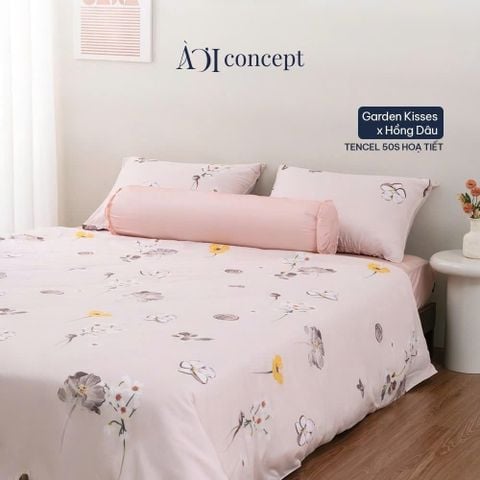  Bộ chăn ga gối 5 món Hoạ Tiết | Tencel 50s [ Garden Kisses] À Ơi Concept 