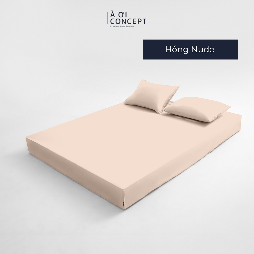 Bộ ga giường & 2 vỏ gối Tencel 60s [ Hồng Nude ] À ƠI CONCEPT