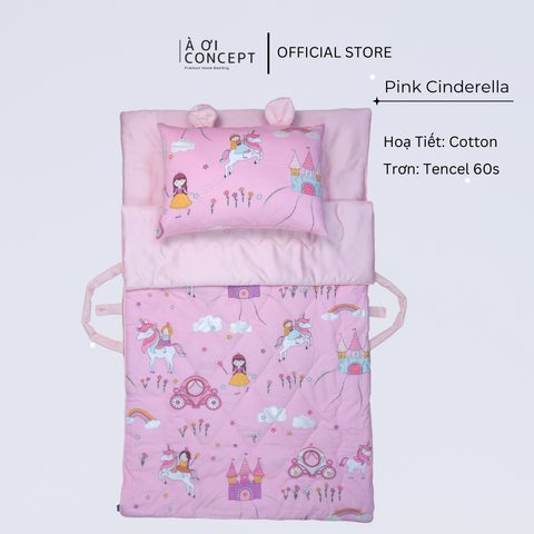Bộ chăn gối nệm cho bé Tencel 60s, Họa tiết Cotton [ Nhiều Họa Tiết ]