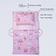 Bộ chăn gối nệm cho bé Tencel 60s, Họa tiết Cotton [ Nhiều Họa Tiết ]