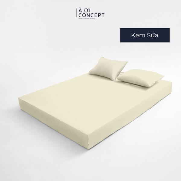  Bộ ga giường & 2 vỏ gối Tencel 60s [ Kem Sữa ] À ƠI CONCEPT 