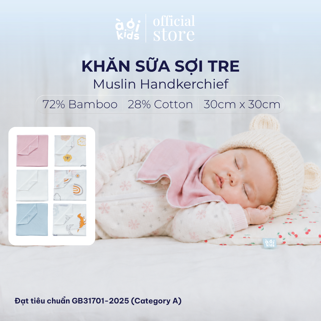  Khăn sữa Muslin Handkerchief  Cho Bé - Set 5 Cái 