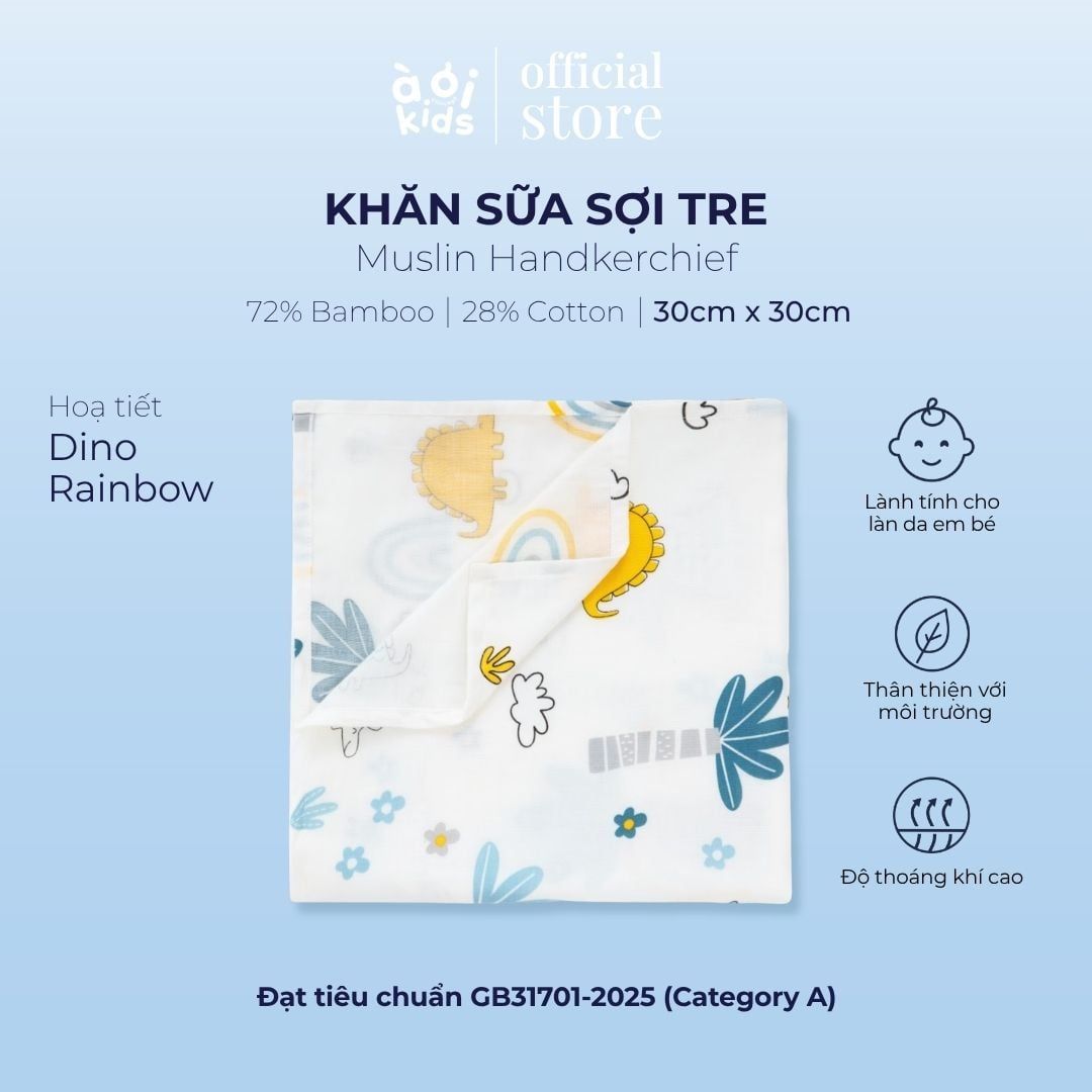  Khăn sữa Muslin Handkerchief Cho Bé - Set 5 Cái 