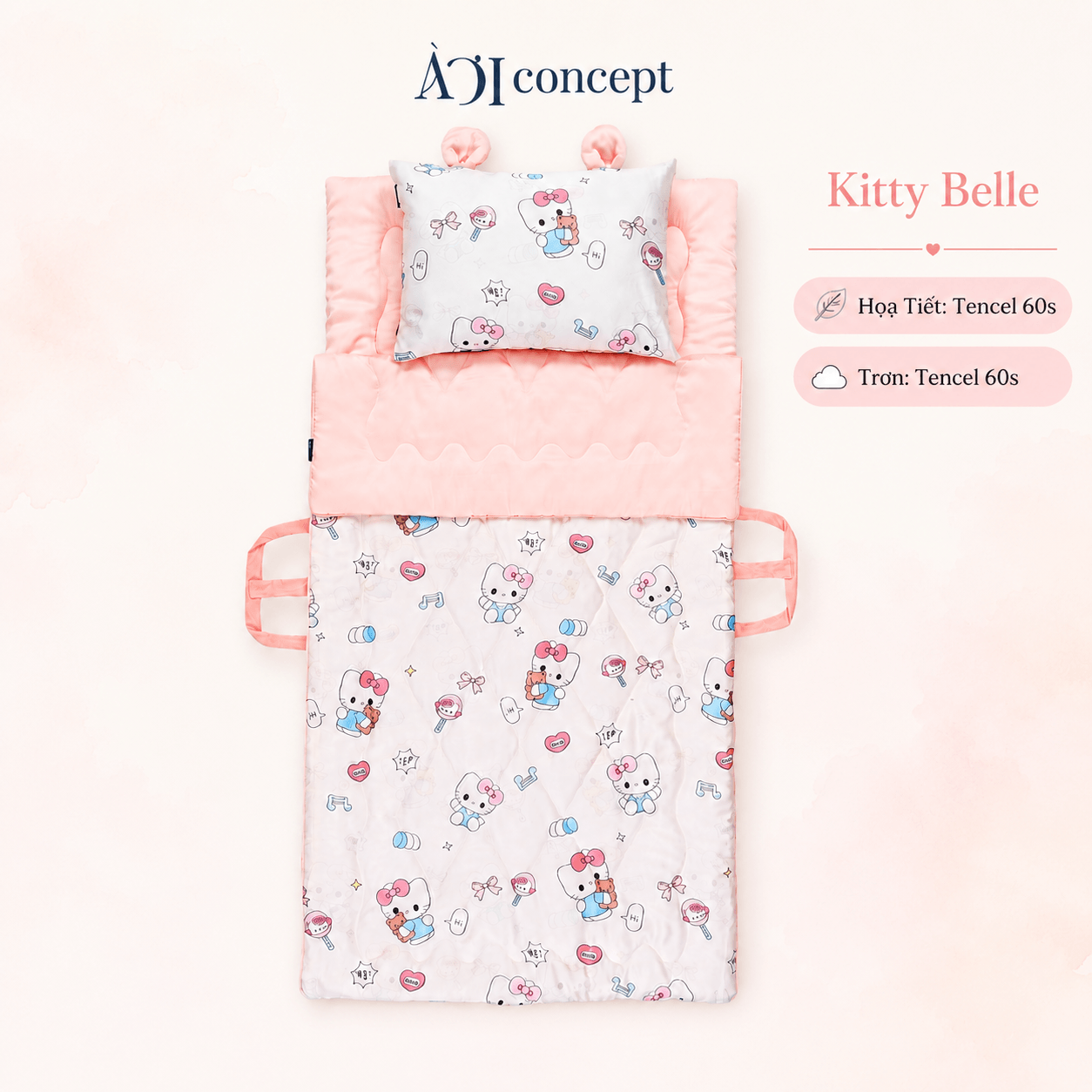  Bộ chăn gối nệm cho bé Tencel 60s [ Nhiều Họa tiết ] 