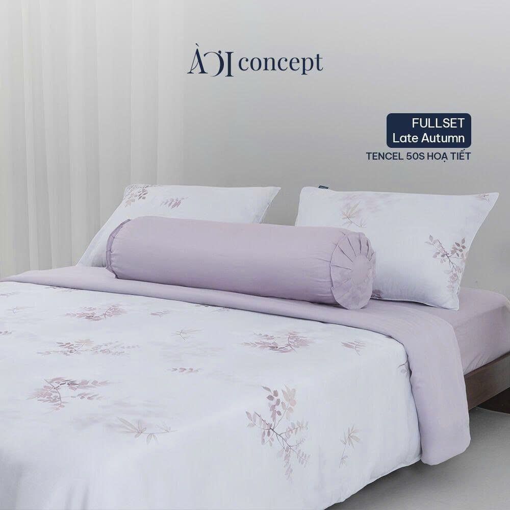 Bộ chăn ga gối 5 món Hoạ Tiết | Tencel 50s [ Late Autumn] À Ơi Concept