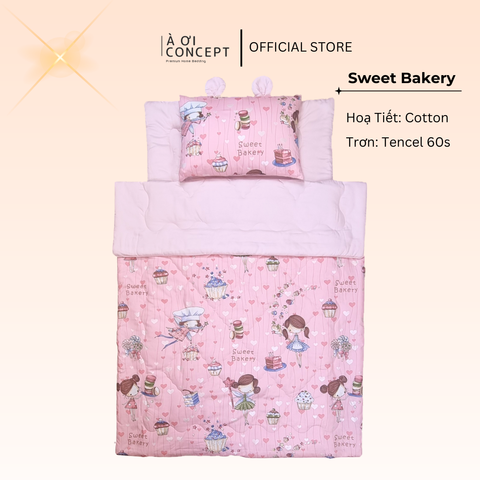 Bộ chăn gối nệm cho bé ( Mền lớn) Tencel 60s, Họa tiết Cotton [ Nhiều Họa Tiết ]