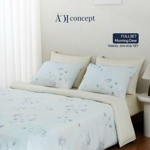  Bộ chăn ga gối 5 món Hoạ Tiết | Tencel 50s [ Morning Dew ] À Ơi Concept 