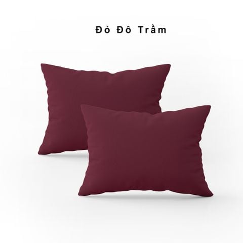  Vỏ gối nằm trơn | Cotton Satin Hàn Quốc | 50cmx70cm | Đỏ Đô Trầm | Mềm mại | VGCT0003 | À Ơi Concept 