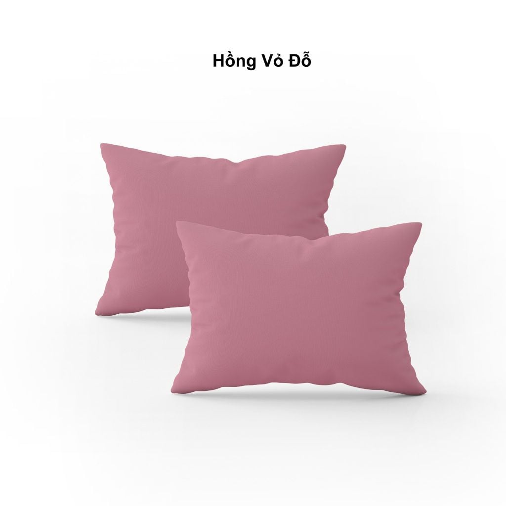 Vỏ gối nằm trơn | Cotton Satin Hàn Quốc | 50cmx70cm | Hồng Vỏ Đỗ | Mềm mại | VGCT0005 | À Ơi Concept