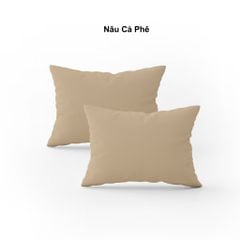  Vỏ gối nằm trơn | Cotton Satin Hàn Quốc | 50cmx70cm | Nâu Cà Phê | Mềm mại | VGCT0006 | À Ơi Concept 