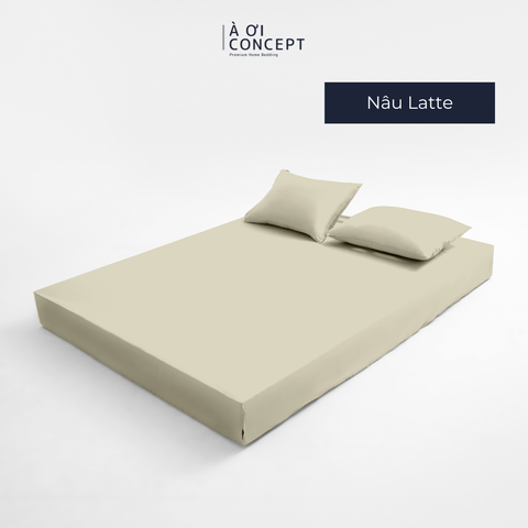  Bộ ga giường & 2 vỏ gối Tencel 60s [ Nâu Latte ] À ƠI CONCEPT 