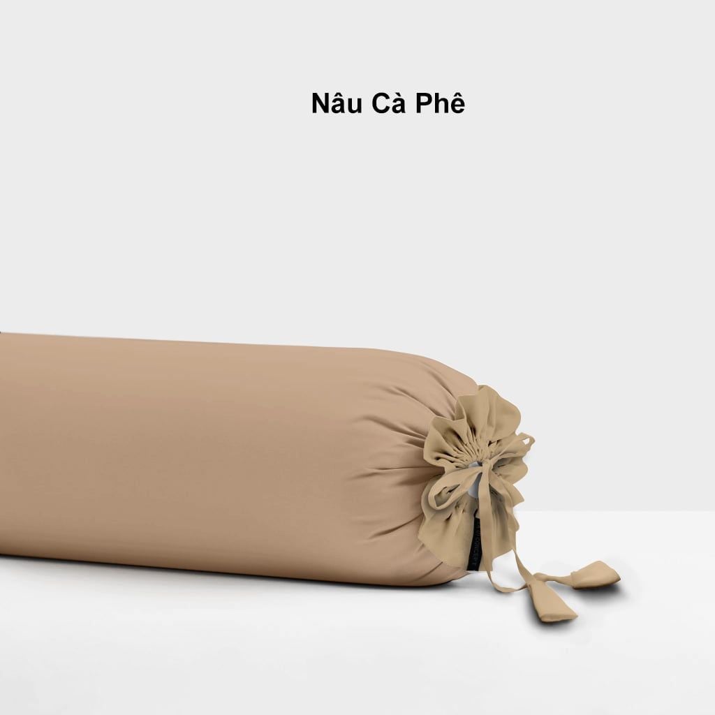 Vỏ gối ôm | Cotton Satin | 37 x 100 cm | Nâu Cà Phê