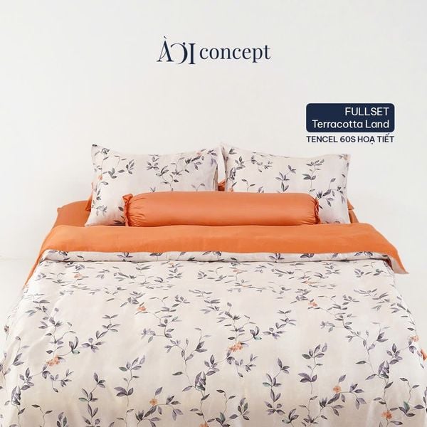  Bộ chăn ga gối Tencel 60s, họa tiết [ Terracotta Land] À ƠI CONCEPT CGHT006 