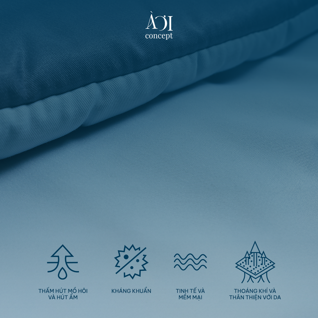 Tấm chiếu ngủ văn phòng Tencel Microfiber 80x195 – Gấp gọn, mềm mát, dễ giặt À Ơi Concept CNVP0001
