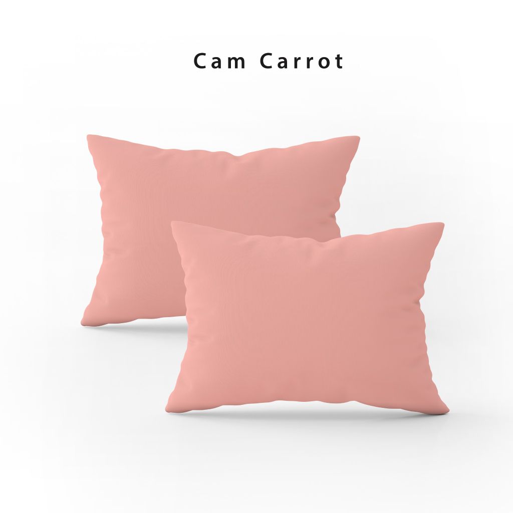Vỏ gối nằm trơn | Cotton Satin Hàn Quốc | 50cmx70cm | Cam Carrot | Mềm mại | VGCT0001 | À Ơi Concept