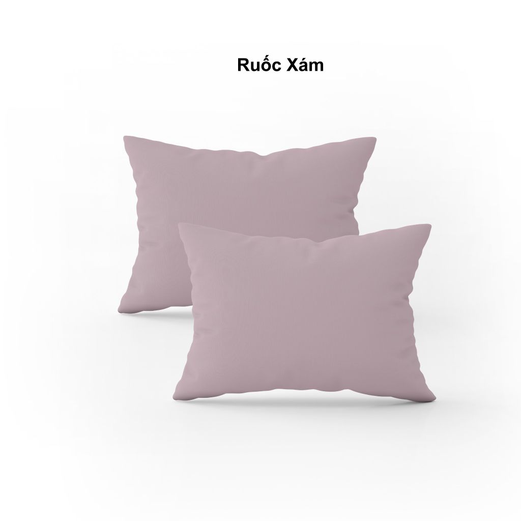 Vỏ gối nằm trơn | Cotton Satin Hàn Quốc | 50cmx70cm | Ruốc Xám | Mềm mại | VGCT0009 | À Ơi Concept