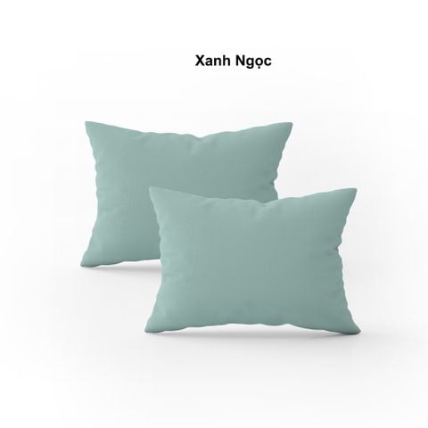  Vỏ gối nằm trơn | Cotton Satin Hàn Quốc | 50cmx70cm | Xanh Ngọc | Mềm mại | VGCT0022 | À Ơi Concept 
