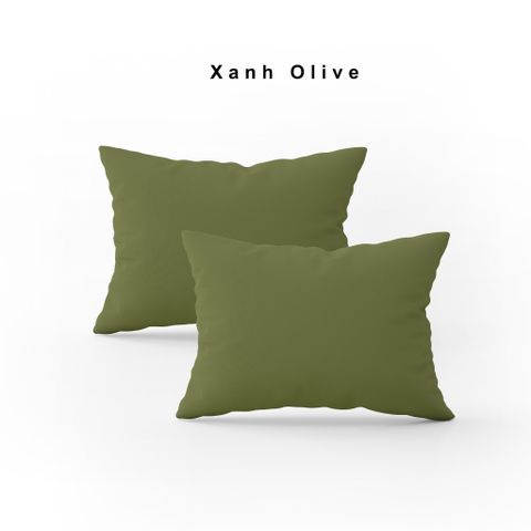 Vỏ gối nằm trơn | Cotton Satin Hàn Quốc | 50cmx70cm | Xanh Olive | Mềm mại | VGCT0023 | À Ơi Concept 