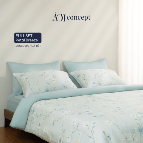  Bộ chăn ga gối Tencel 60s, họa tiết [ Petal Breeze ] À ƠI CONCEPT 