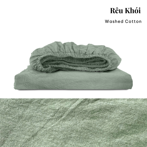  Drap giường Washed Cotton [ Rêu Khói ] 