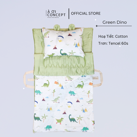 Bộ chăn gối nệm cho bé Tencel 60s, Họa tiết Cotton [ Nhiều Họa Tiết ]