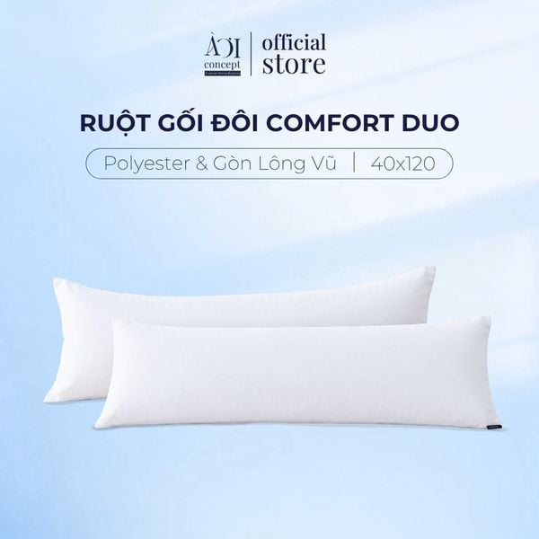  Ruột Gối Đôi Comfort Duo 40 x 120 Gòn Lông Vũ Microfiber 
