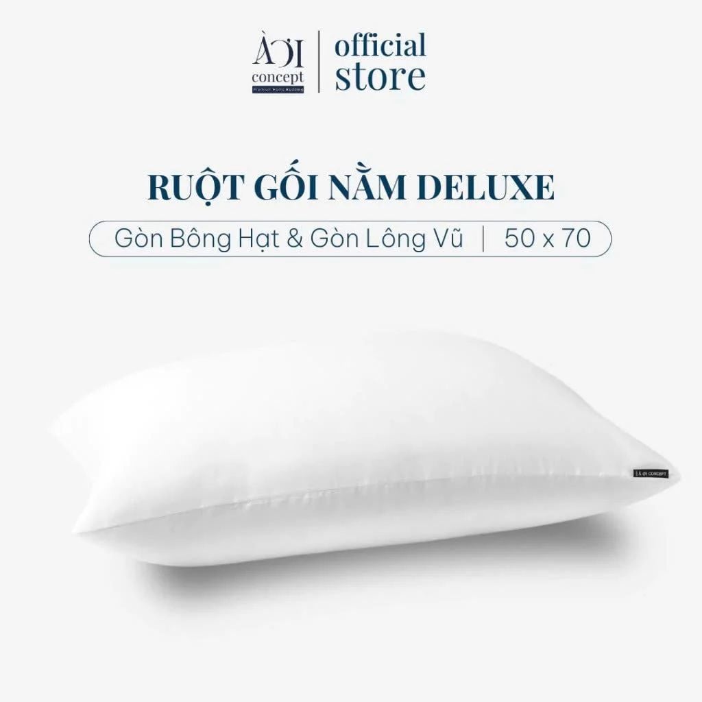  [Quà tặng Combo] Tặng túi lưới giặt & Ruột gối nằm BH Deluxe 50x70 