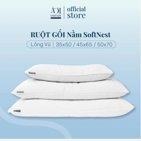  Ruột Gối Nằm SoftNest Pillow | 35x50cm 45x65cm 50x70cm | À Ơi Concept 