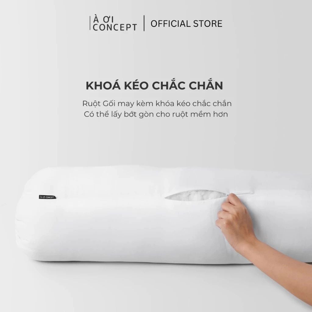  Ruột Gối Ôm Gòn Bi Bông Hạt Premium mềm mại | Vỏ cotton | 37 x 100 cm| Màu trắng 